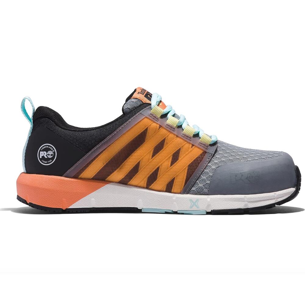 PR Work-Ready Women's Grey and Orange Athletic Shoe